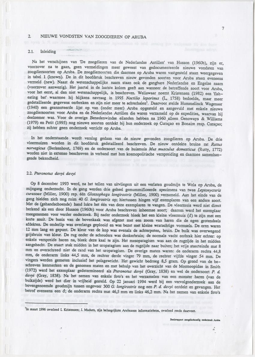 Basisrapport zoogdierkundig onderzoek Aruba - New Page