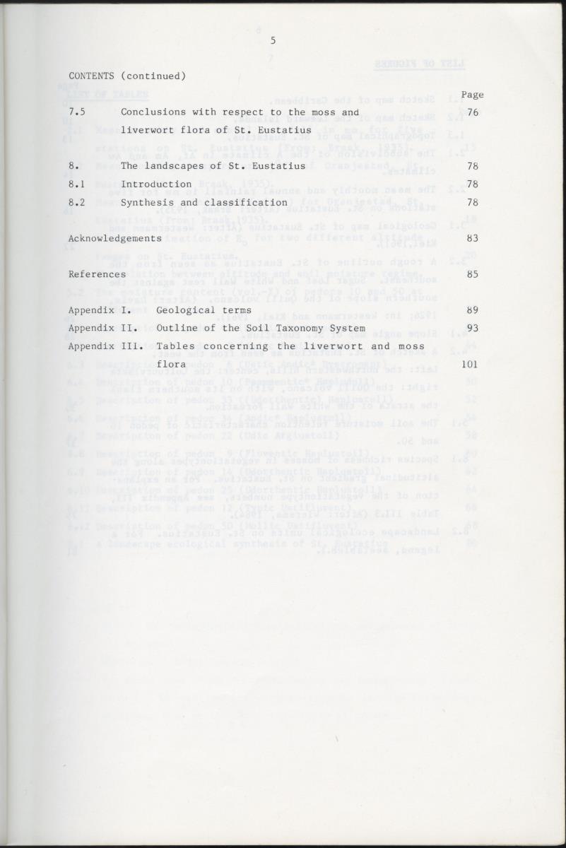 BIOTIC AND ABIOTIC COMPONENTS OF THE LANDSCAPES OF ST.EUSTATIUS (NETHERLANDS ANTILLES) - New Page