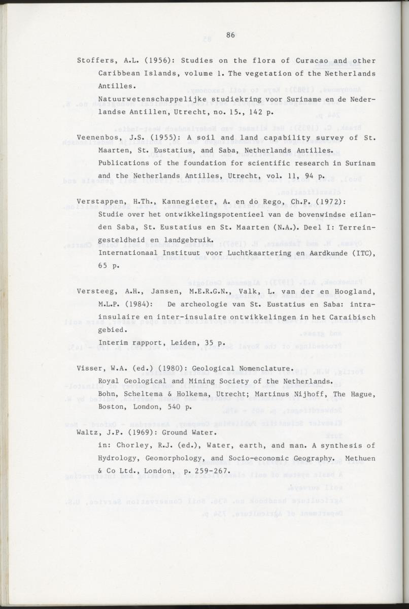 BIOTIC AND ABIOTIC COMPONENTS OF THE LANDSCAPES OF ST.EUSTATIUS (NETHERLANDS ANTILLES) - New Page
