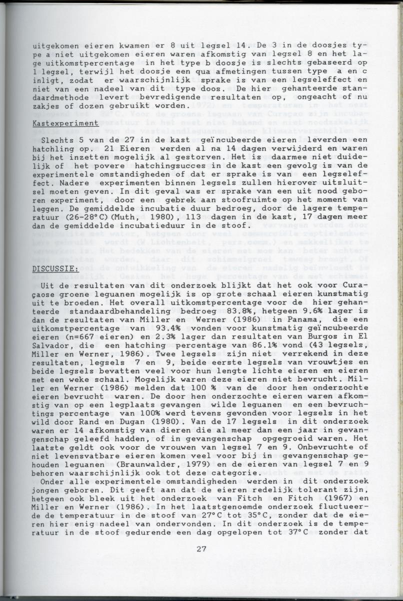 KWEEKEXPERIMENTEN MET DE GROENE LEGUAAN (IGUANA IGUANA) OP CURACAO - New Page