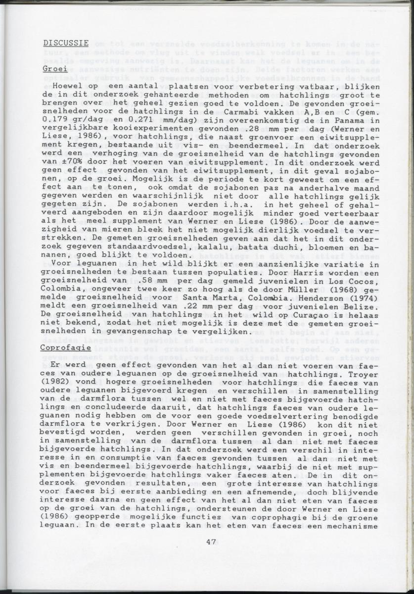 KWEEKEXPERIMENTEN MET DE GROENE LEGUAAN (IGUANA IGUANA) OP CURACAO - New Page