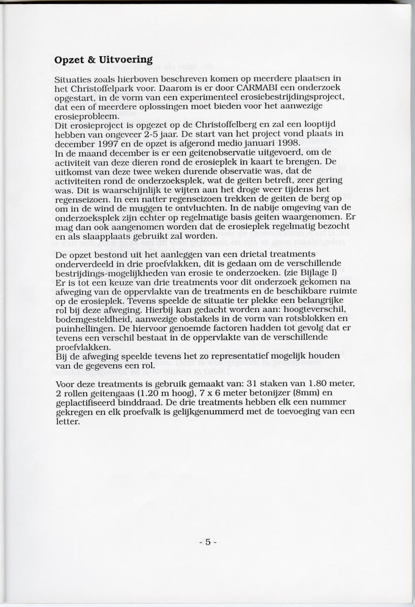 Pilotproject Erosiebestrijding Christoffelberg, Curacao - New Page