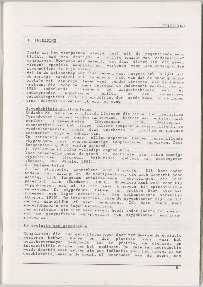 Het voorkomen van Stygofauna en andere organismen (Crustacea, Polychaeta) in relatie met het zuurstofgehalte in de bodem - New Page