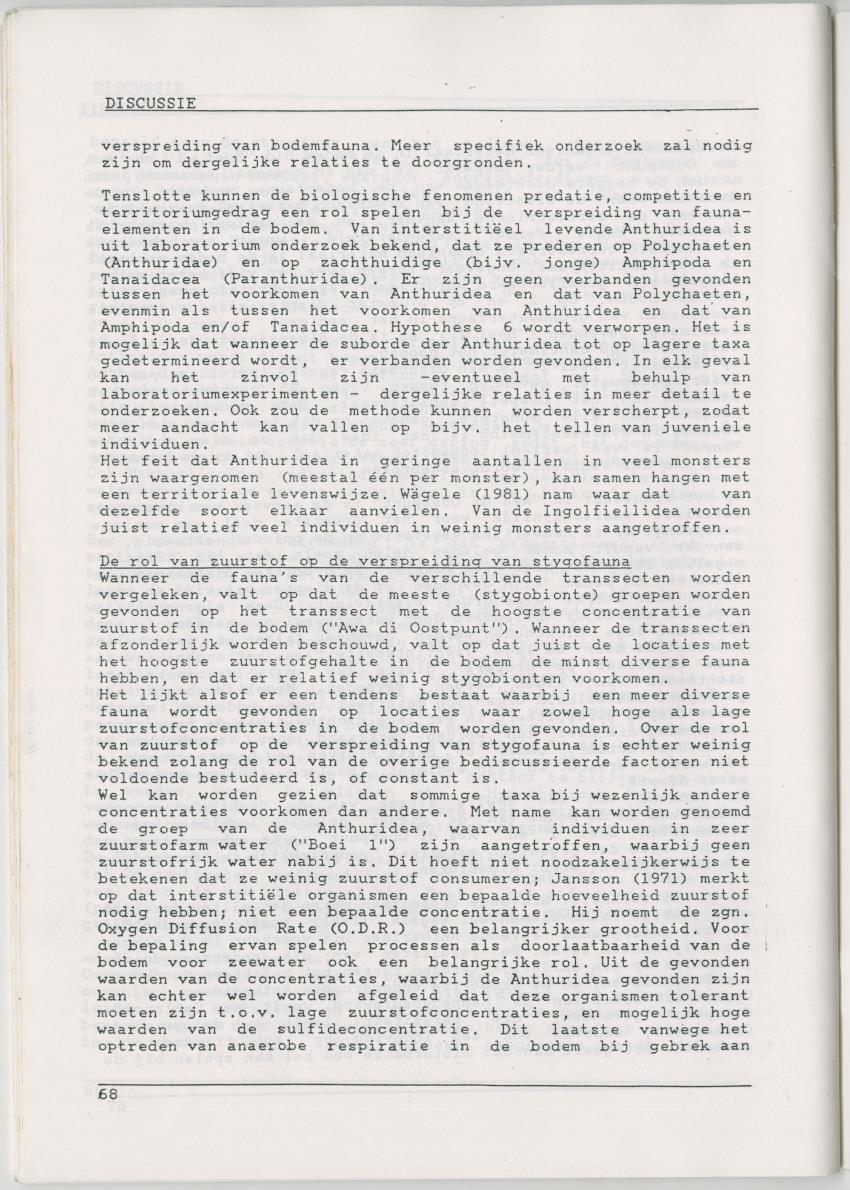 Het voorkomen van Stygofauna en andere organismen (Crustacea, Polychaeta) in relatie met het zuurstofgehalte in de bodem - New Page