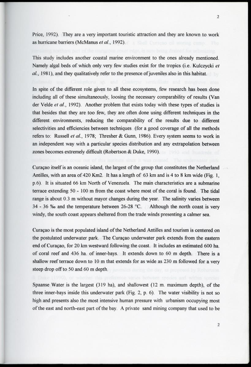 Size distribution patterns of some selected fish species, in mangrove, seagrass, algal-bed and coral reef habitats at Spanishe Water Bay - Curacao - New Page