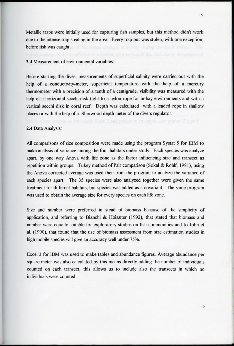 Size distribution patterns of some selected fish species, in mangrove, seagrass, algal-bed and coral reef habitats at Spanishe Water Bay - Curacao - New Page