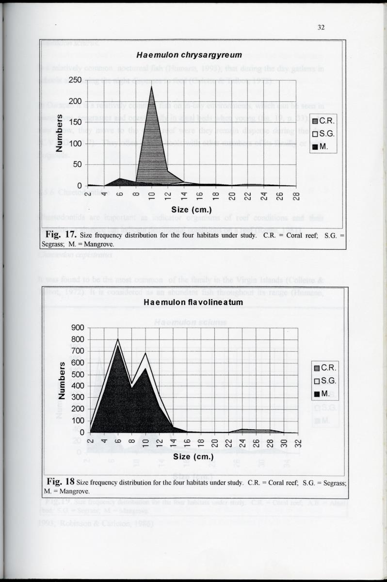 Size distribution patterns of some selected fish species, in mangrove, seagrass, algal-bed and coral reef habitats at Spanishe Water Bay - Curacao - New Page