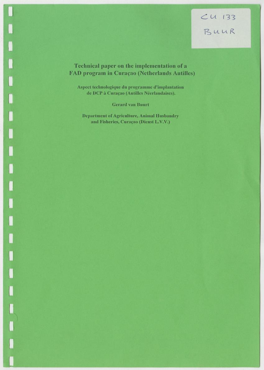 Z-Technical paper on the implementation of a FAD program in Curacao (Netherlands Antilles) - New Page