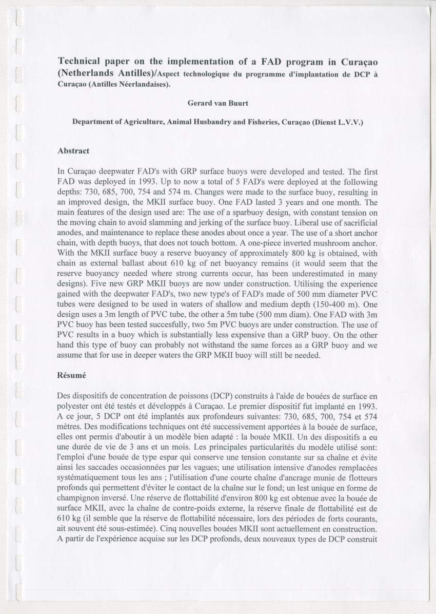 Z-Technical paper on the implementation of a FAD program in Curacao (Netherlands Antilles) - New Page