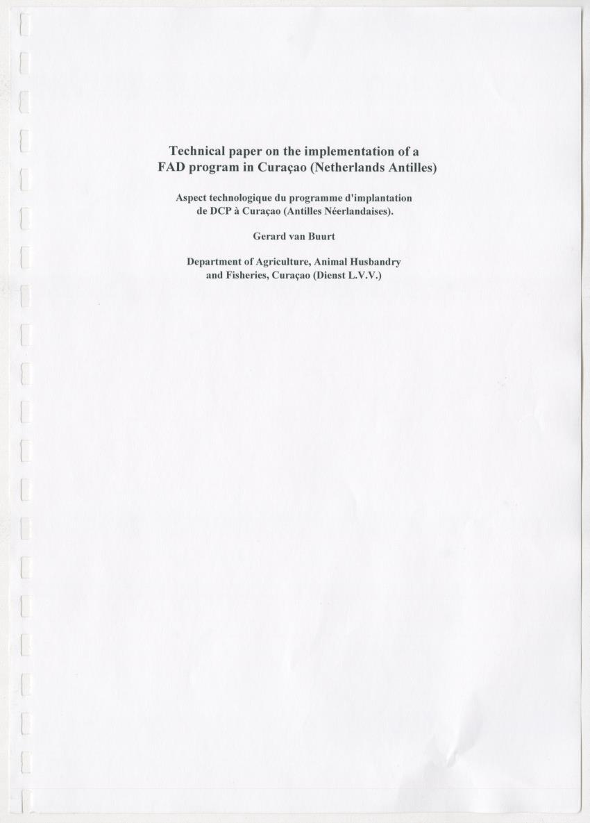 Z-Technical paper on the implementation of a FAD program in Curacao (Netherlands Antilles) - New Page