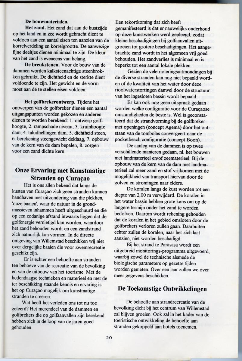 Artificial Beaches: Construction or destruction? - Proceedings of the 1st Reef Care Curacao Seminar - New Page