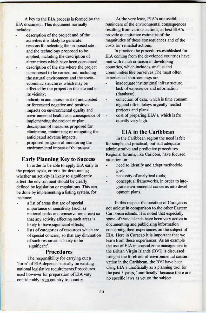 Artificial Beaches: Construction or destruction? - Proceedings of the 1st Reef Care Curacao Seminar - New Page