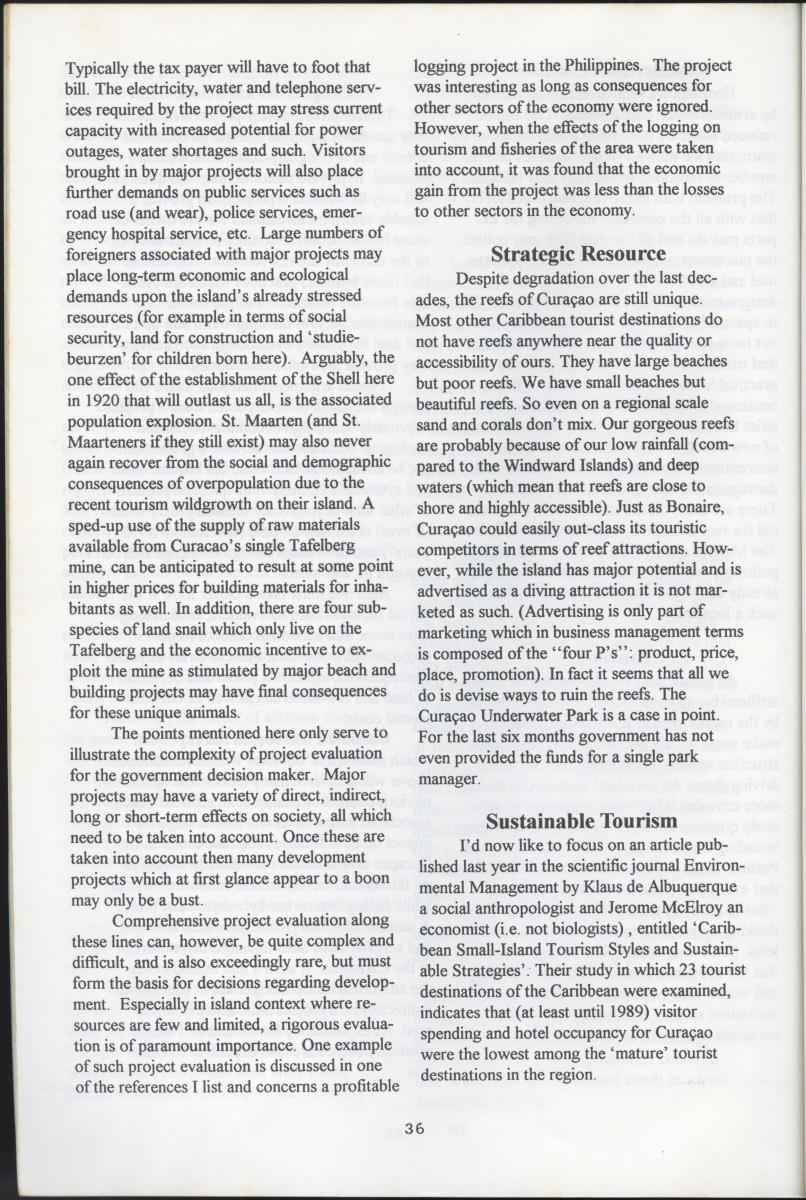 Artificial Beaches: Construction or destruction? - Proceedings of the 1st Reef Care Curacao Seminar - New Page