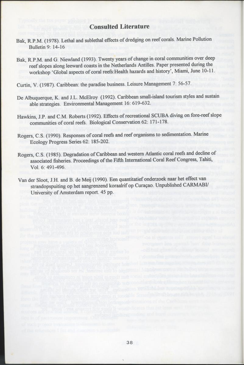 Artificial Beaches: Construction or destruction? - Proceedings of the 1st Reef Care Curacao Seminar - New Page