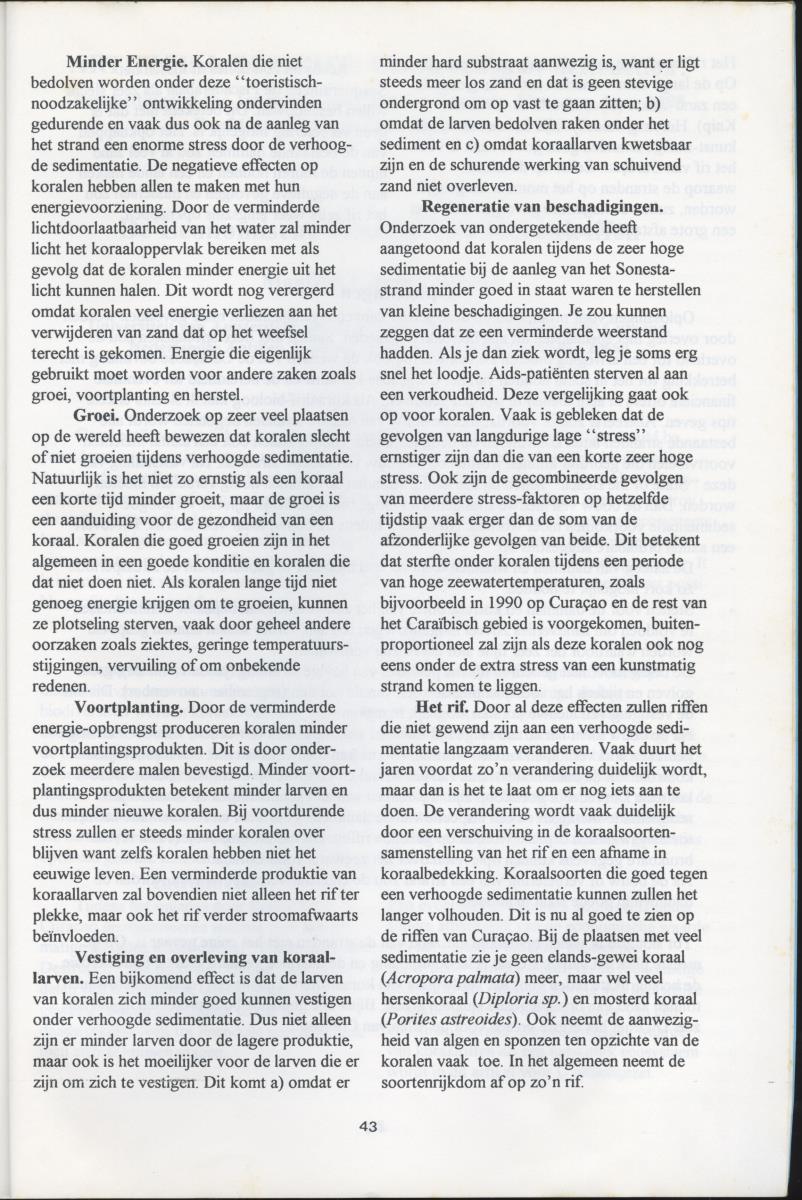 Artificial Beaches: Construction or destruction? - Proceedings of the 1st Reef Care Curacao Seminar - New Page