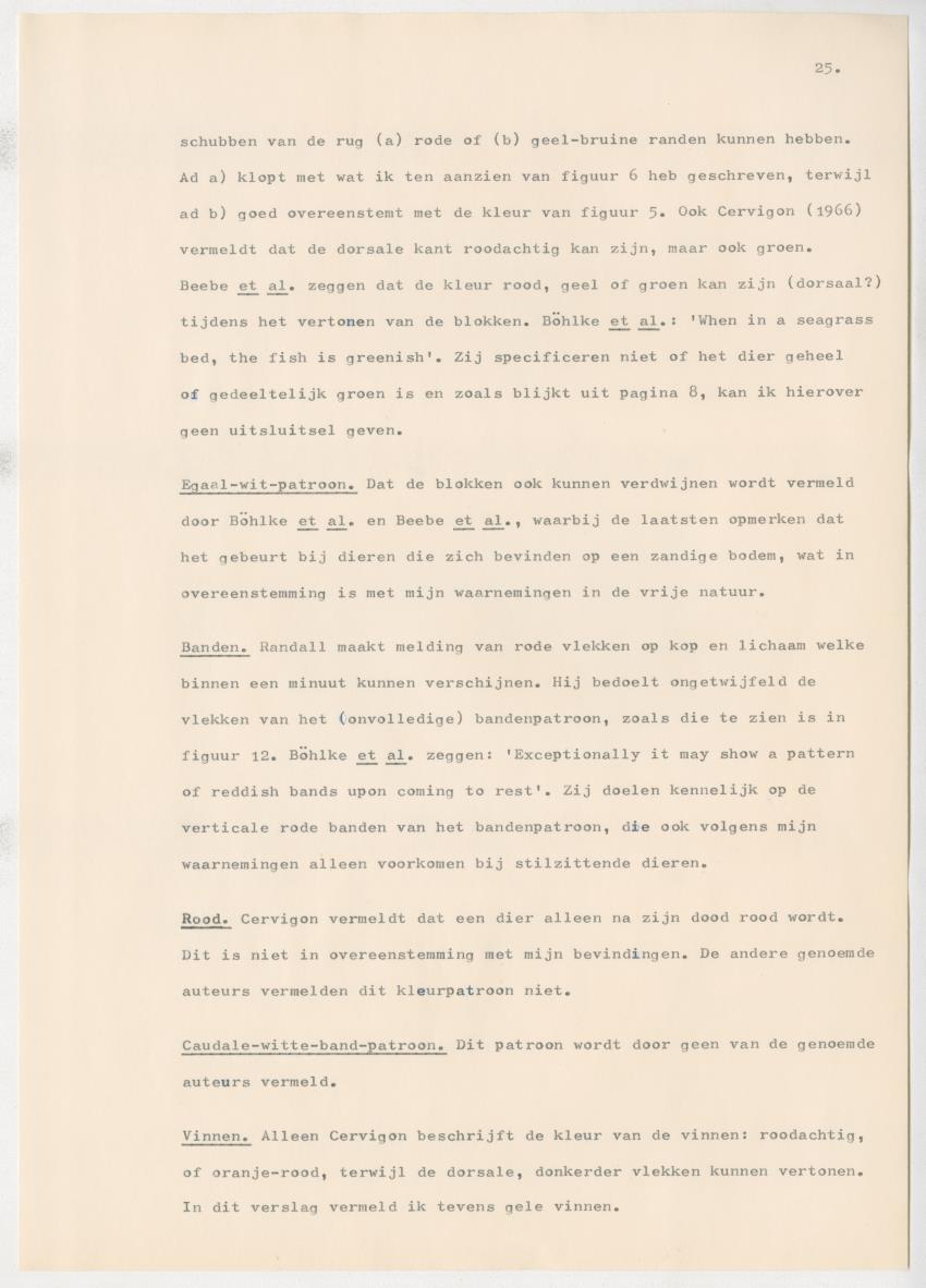 Het kleurgedrag van de normale en blinde vis, Pseudupeneus maculatus, in gevangenschap - New Page