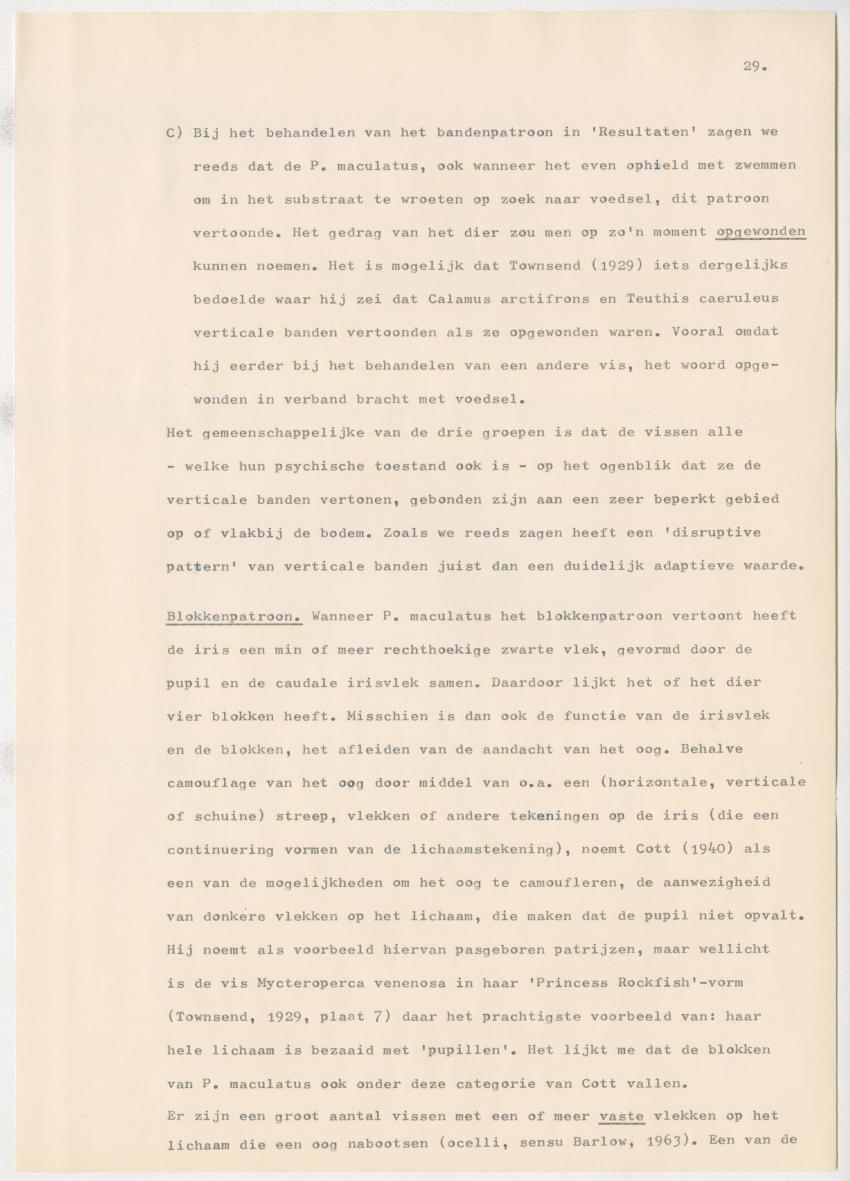 Het kleurgedrag van de normale en blinde vis, Pseudupeneus maculatus, in gevangenschap - New Page