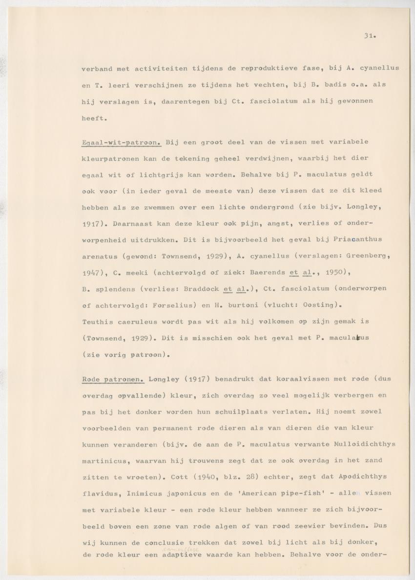 Het kleurgedrag van de normale en blinde vis, Pseudupeneus maculatus, in gevangenschap - New Page