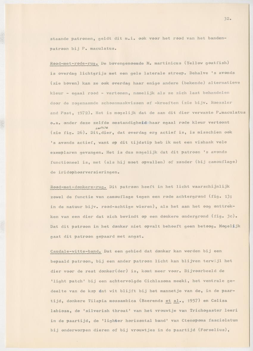 Het kleurgedrag van de normale en blinde vis, Pseudupeneus maculatus, in gevangenschap - New Page