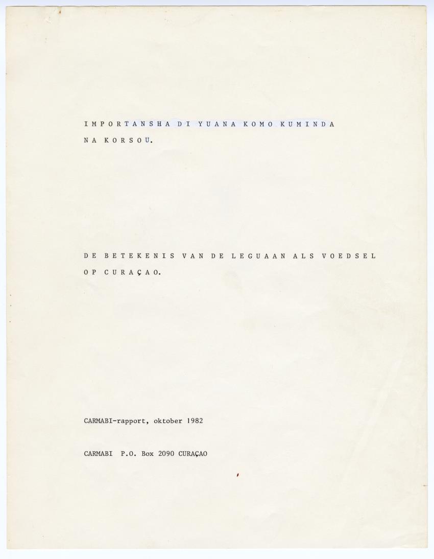 De betekenis van de leguaan als voedsel op Curacao - New Page