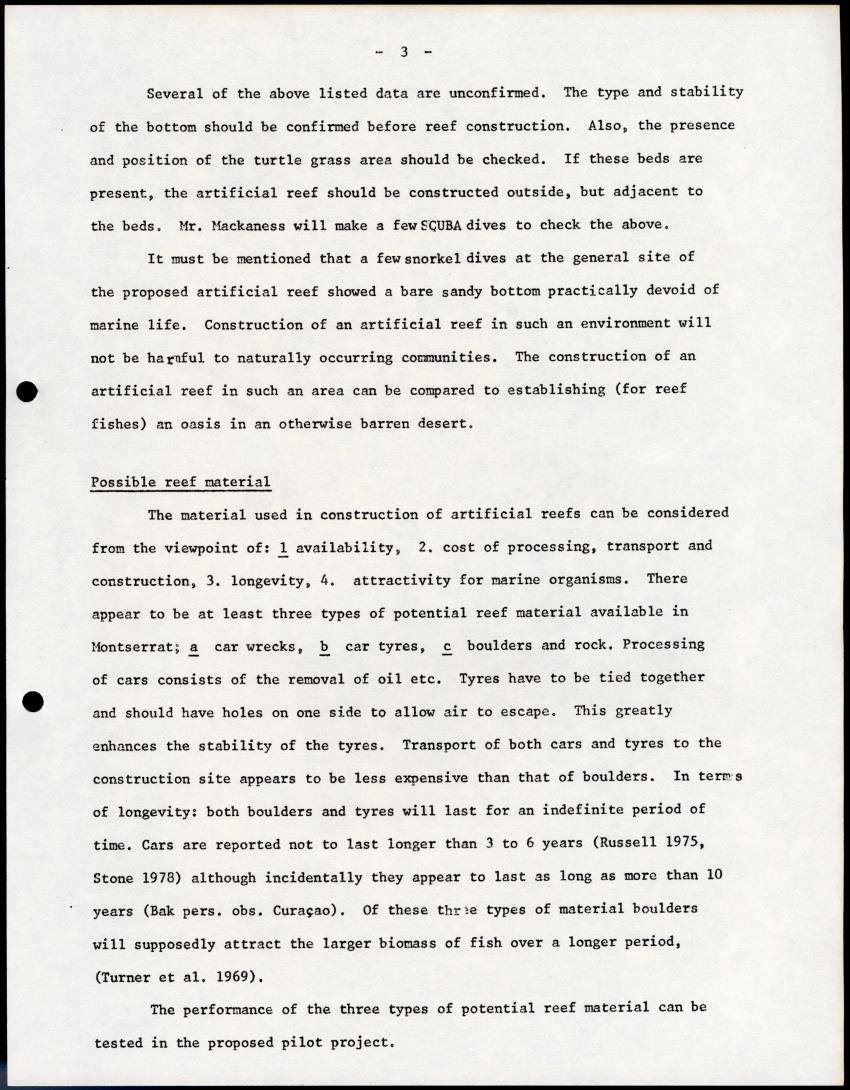 Possibilty for construction of artificial reefs in Montserrat - New Page