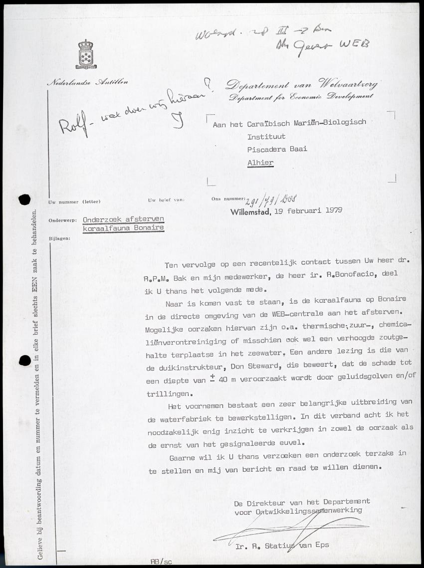 De invloed van het water en energie bedrijf (Bonaire) op het koraalrif - New Page