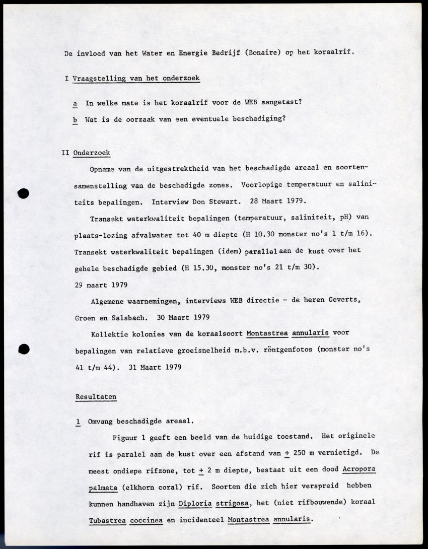 De invloed van het water en energie bedrijf (Bonaire) op het koraalrif - New Page