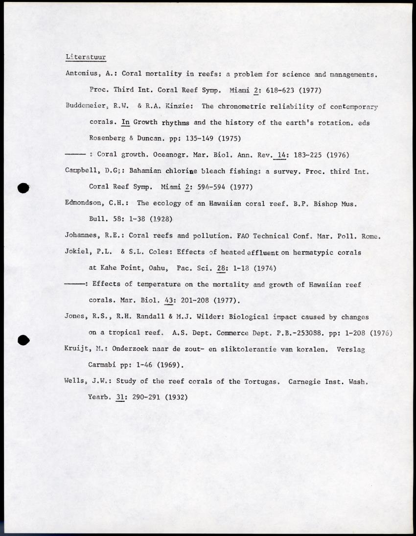 De invloed van het water en energie bedrijf (Bonaire) op het koraalrif - New Page