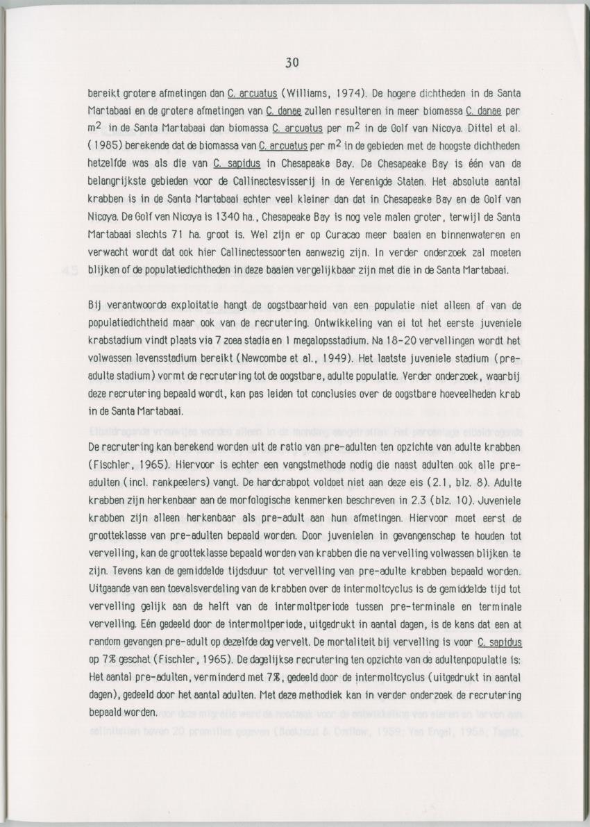 Populatiedynamische aspecten van het genus Callinectes op Curacao - New Page