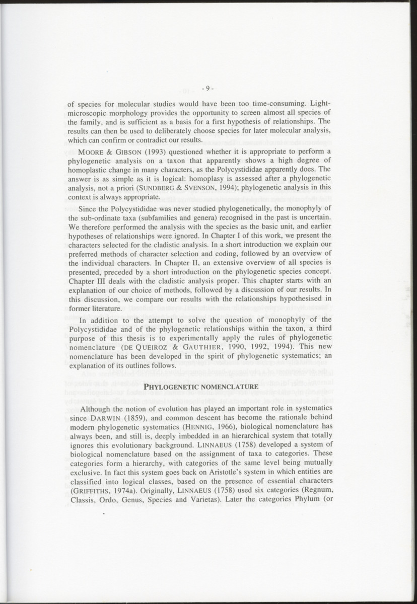 Z-Cladistic analysis of the Polycystididae (Platyhelminthes Kalyptorrhynchia), with application of phylogenetic nomenclature - New Page
