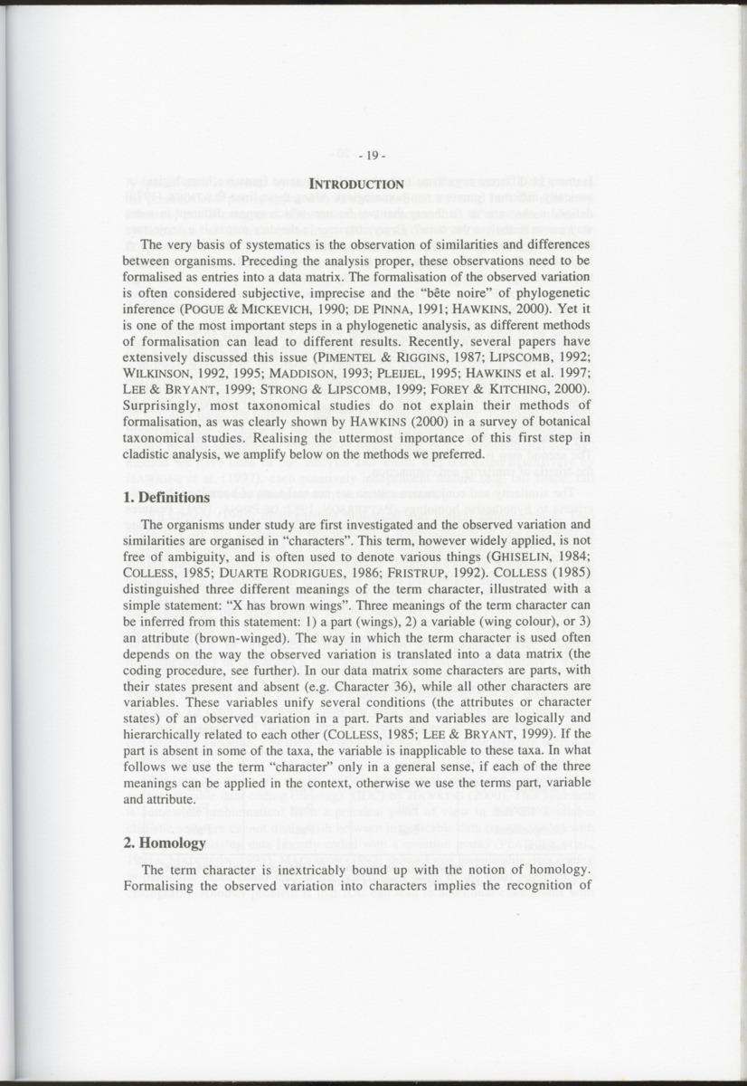 Z-Cladistic analysis of the Polycystididae (Platyhelminthes Kalyptorrhynchia), with application of phylogenetic nomenclature - New Page