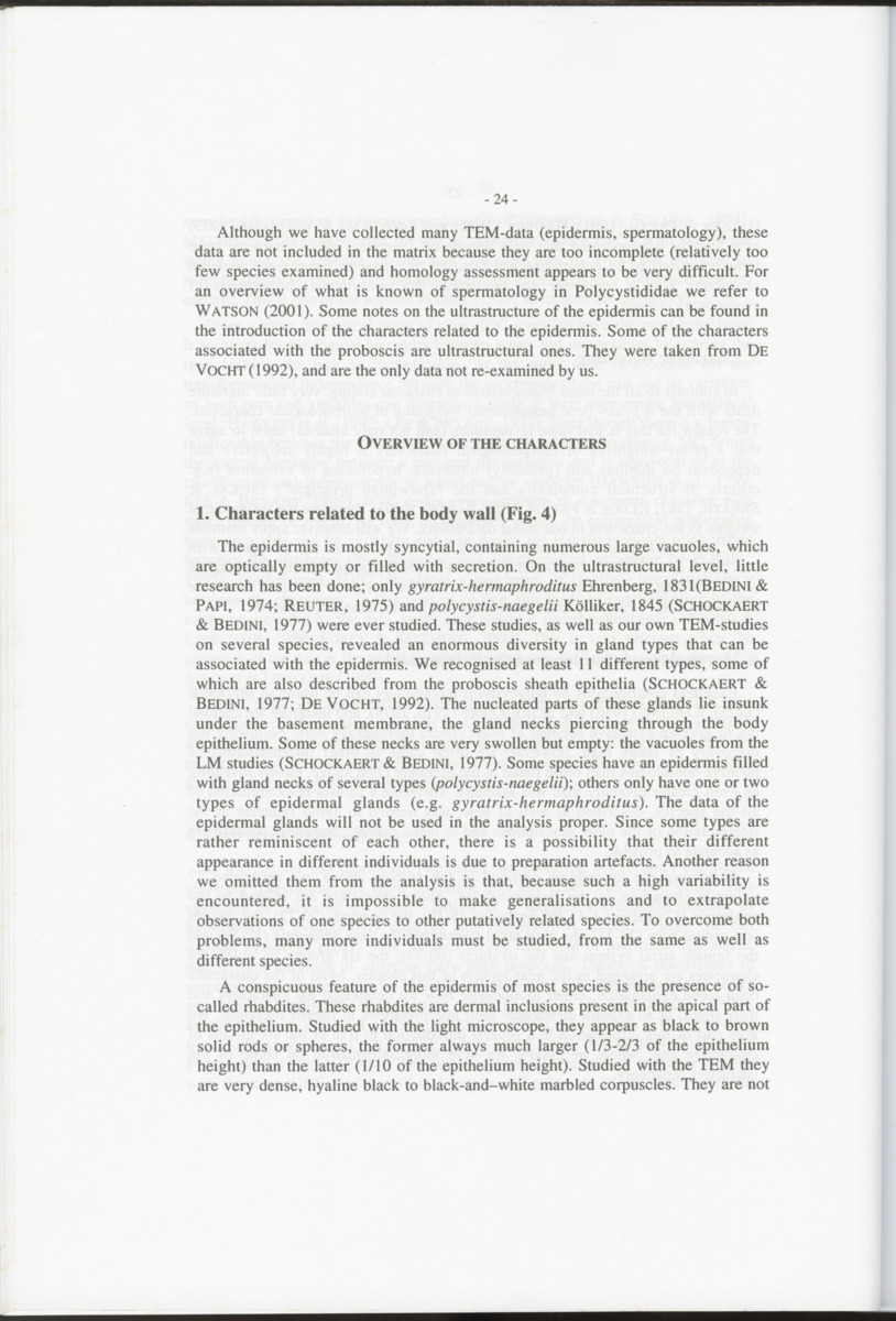 Z-Cladistic analysis of the Polycystididae (Platyhelminthes Kalyptorrhynchia), with application of phylogenetic nomenclature - New Page