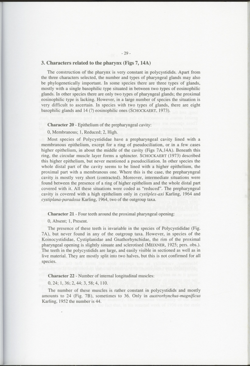 Z-Cladistic analysis of the Polycystididae (Platyhelminthes Kalyptorrhynchia), with application of phylogenetic nomenclature - New Page