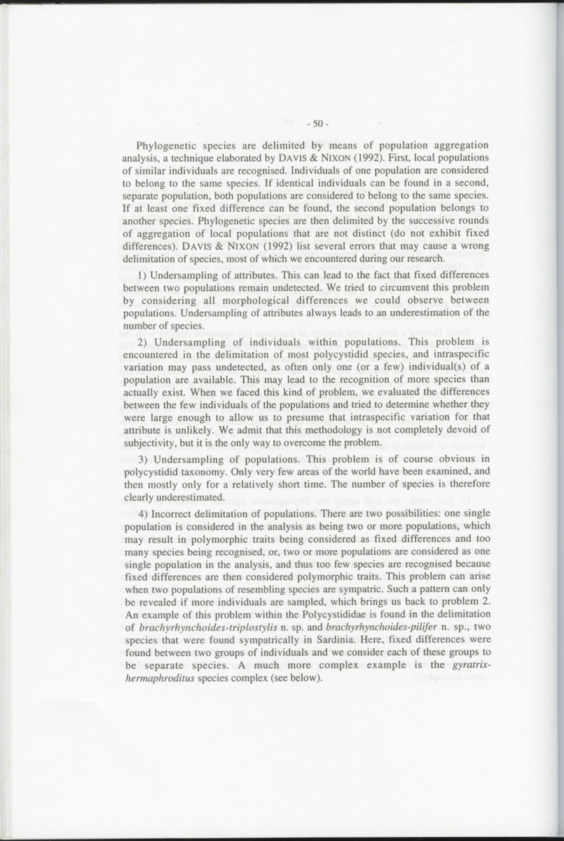 Z-Cladistic analysis of the Polycystididae (Platyhelminthes Kalyptorrhynchia), with application of phylogenetic nomenclature - New Page