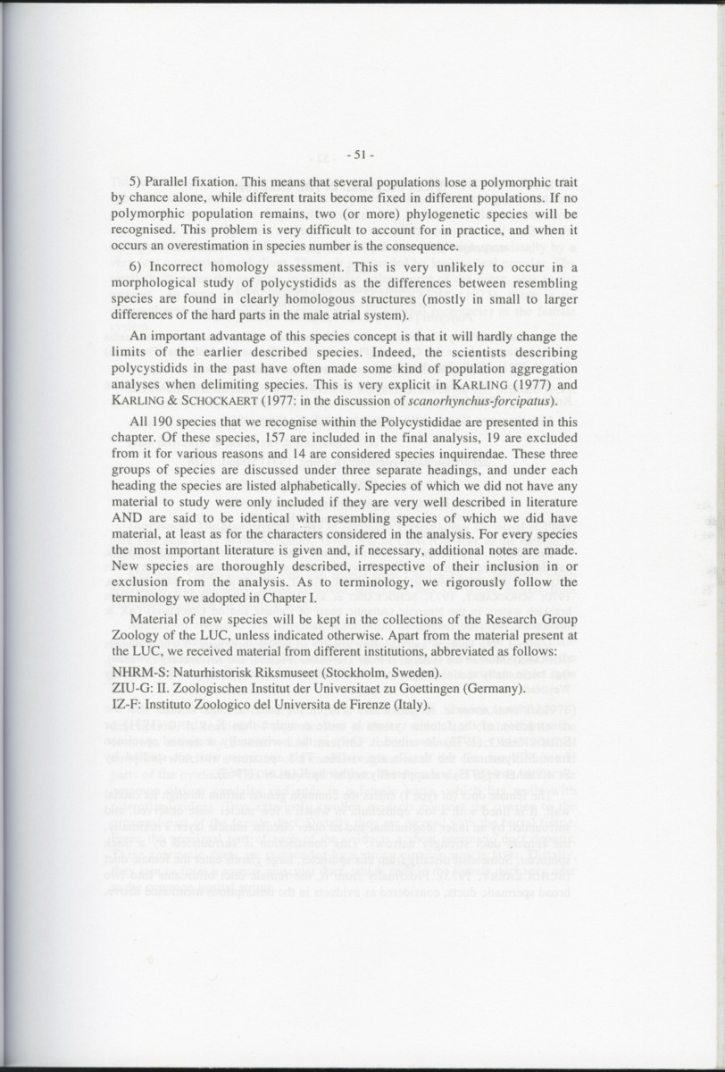 Z-Cladistic analysis of the Polycystididae (Platyhelminthes Kalyptorrhynchia), with application of phylogenetic nomenclature - New Page