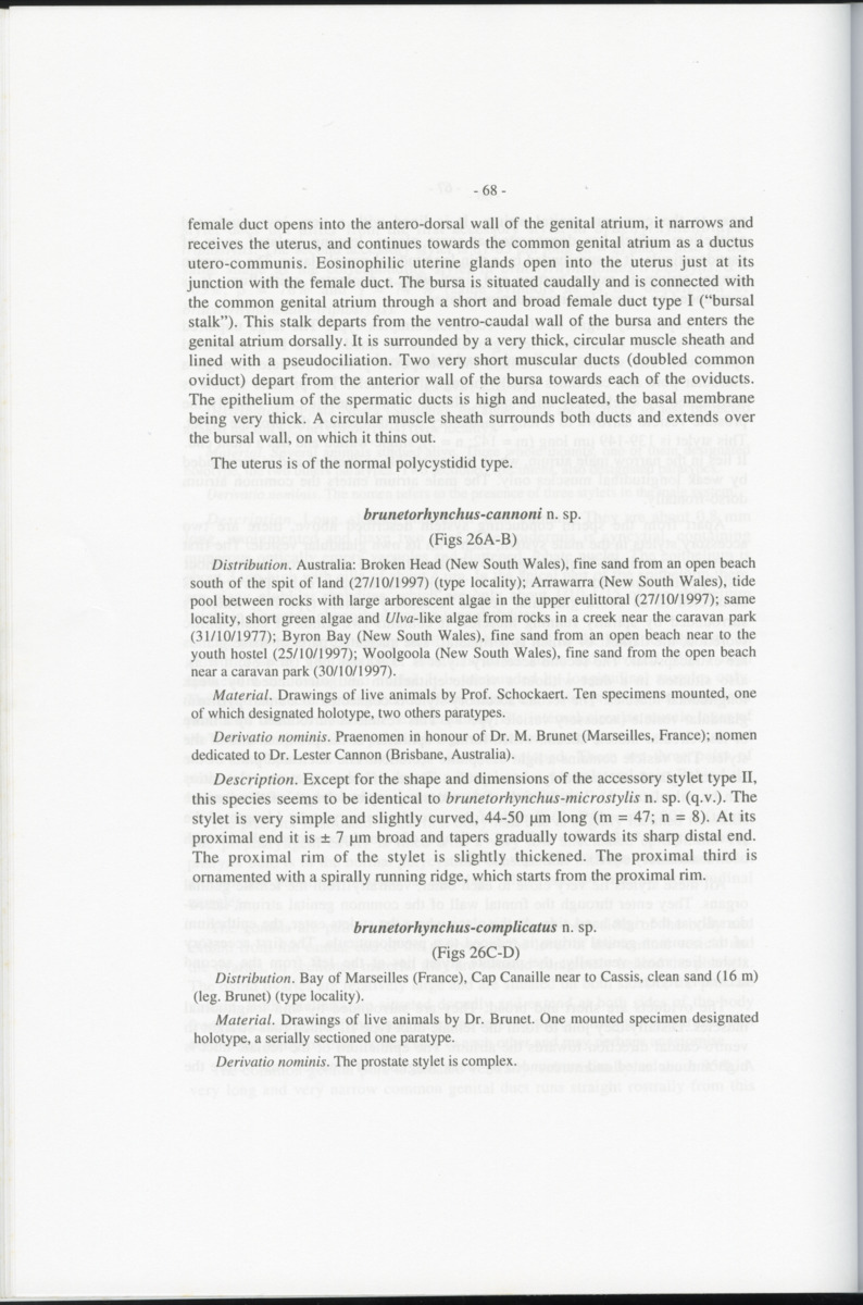 Z-Cladistic analysis of the Polycystididae (Platyhelminthes Kalyptorrhynchia), with application of phylogenetic nomenclature - New Page