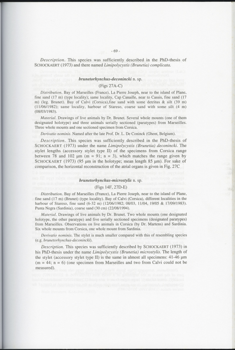 Z-Cladistic analysis of the Polycystididae (Platyhelminthes Kalyptorrhynchia), with application of phylogenetic nomenclature - New Page