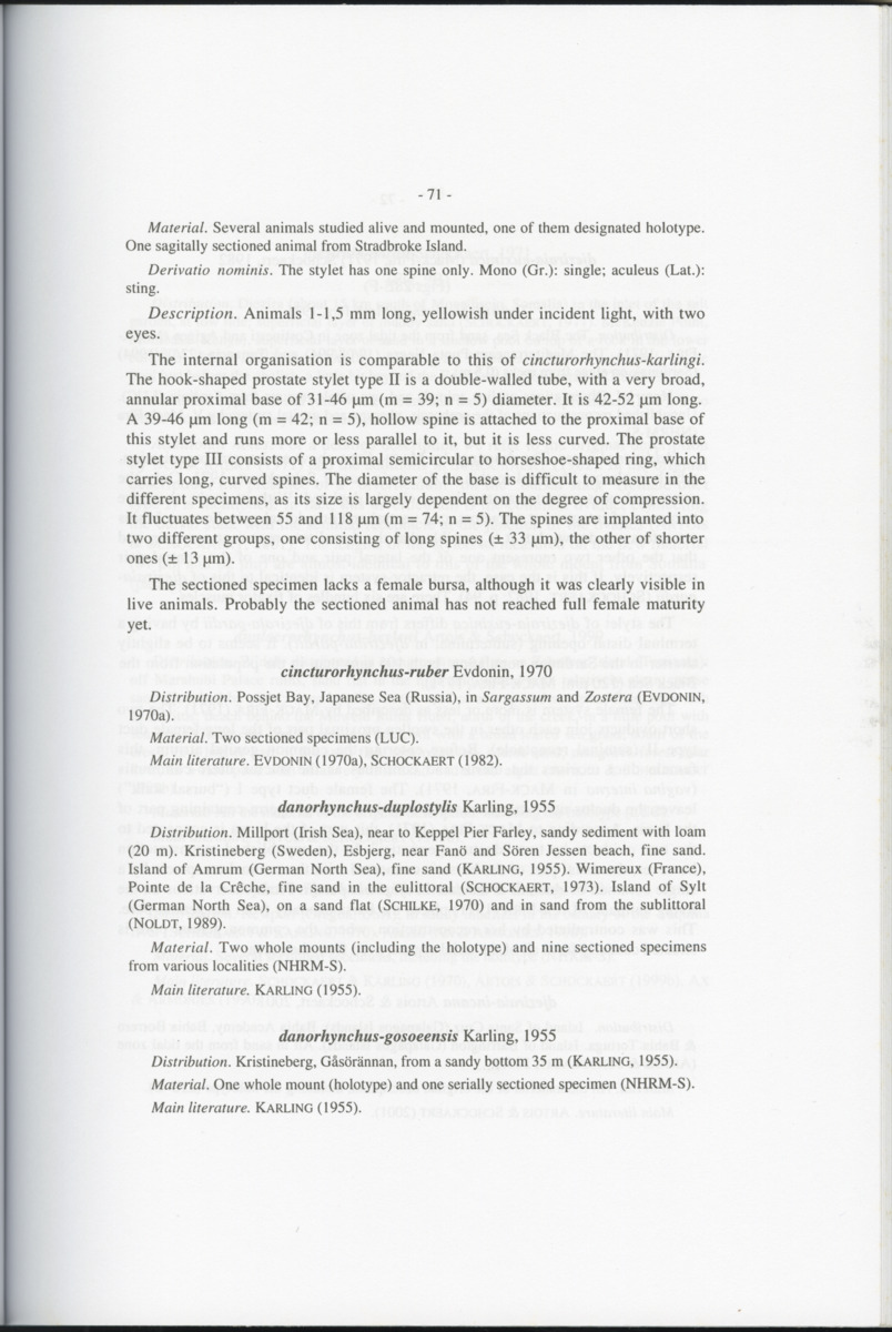 Z-Cladistic analysis of the Polycystididae (Platyhelminthes Kalyptorrhynchia), with application of phylogenetic nomenclature - New Page