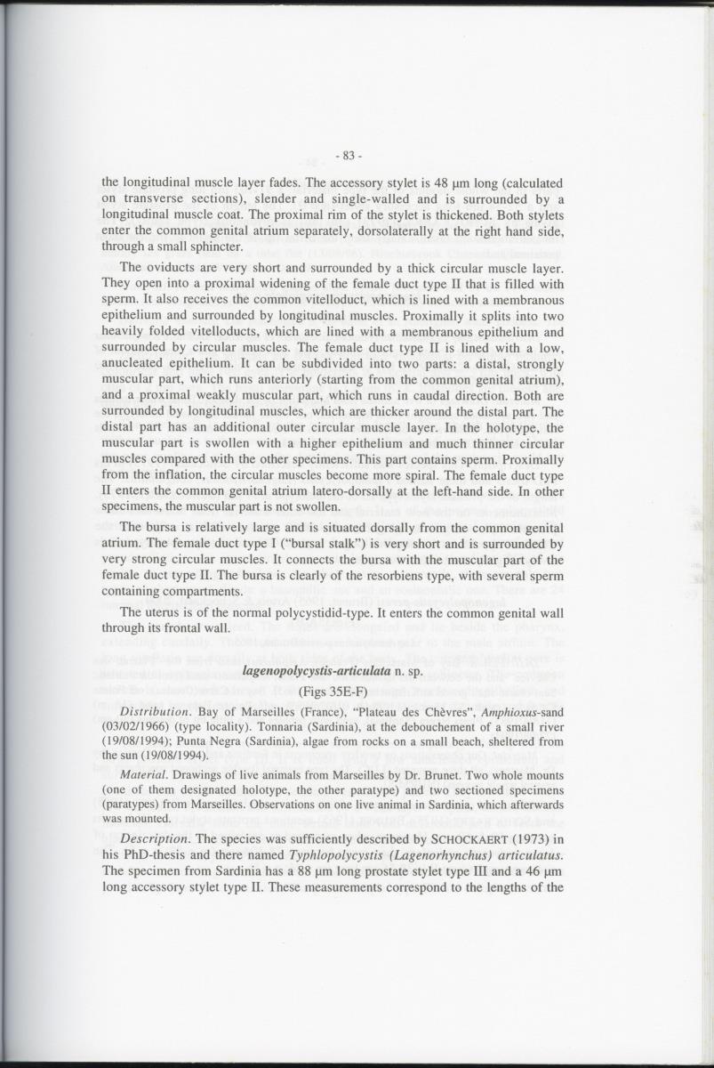 Z-Cladistic analysis of the Polycystididae (Platyhelminthes Kalyptorrhynchia), with application of phylogenetic nomenclature - New Page