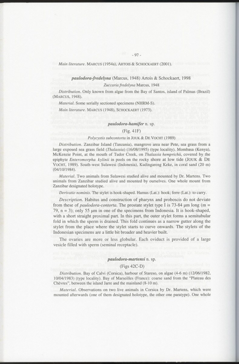 Z-Cladistic analysis of the Polycystididae (Platyhelminthes Kalyptorrhynchia), with application of phylogenetic nomenclature - New Page