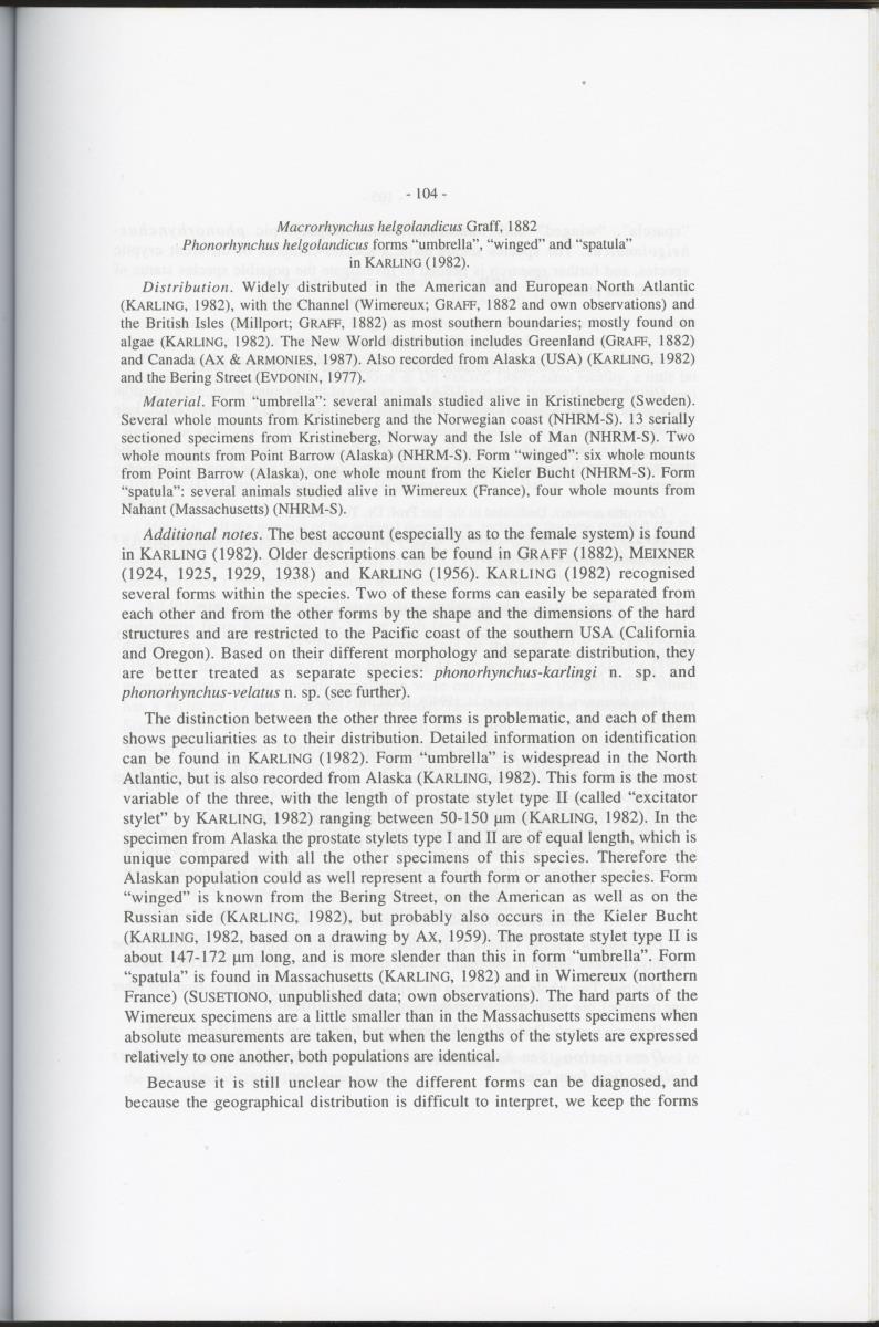 Z-Cladistic analysis of the Polycystididae (Platyhelminthes Kalyptorrhynchia), with application of phylogenetic nomenclature - New Page