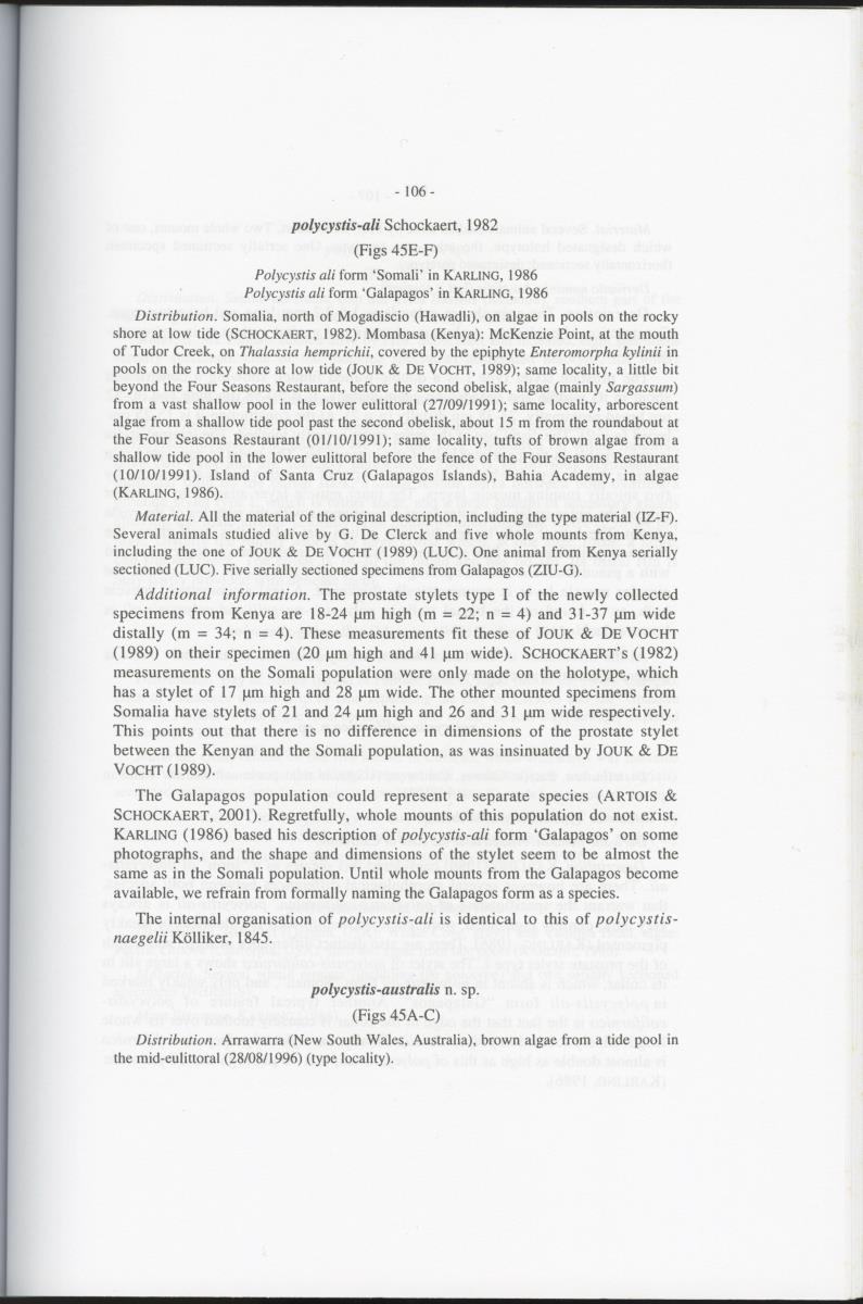 Z-Cladistic analysis of the Polycystididae (Platyhelminthes Kalyptorrhynchia), with application of phylogenetic nomenclature - New Page