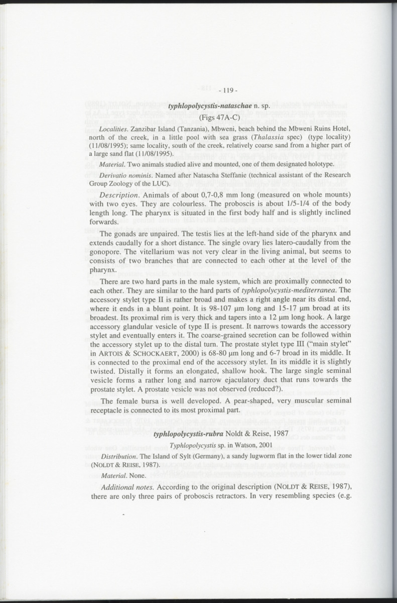 Z-Cladistic analysis of the Polycystididae (Platyhelminthes Kalyptorrhynchia), with application of phylogenetic nomenclature - New Page