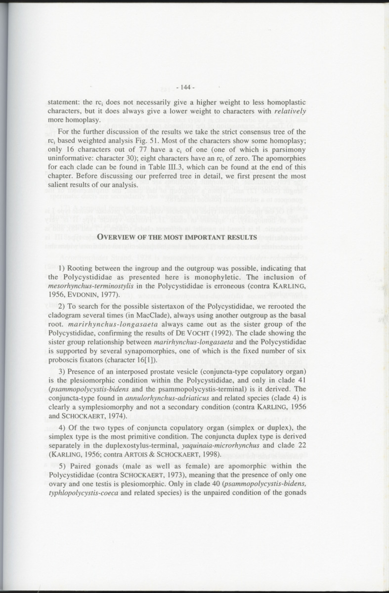 Z-Cladistic analysis of the Polycystididae (Platyhelminthes Kalyptorrhynchia), with application of phylogenetic nomenclature - New Page