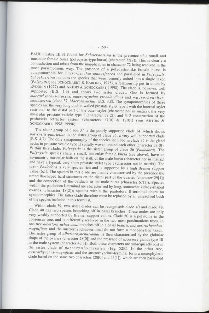 Z-Cladistic analysis of the Polycystididae (Platyhelminthes Kalyptorrhynchia), with application of phylogenetic nomenclature - New Page