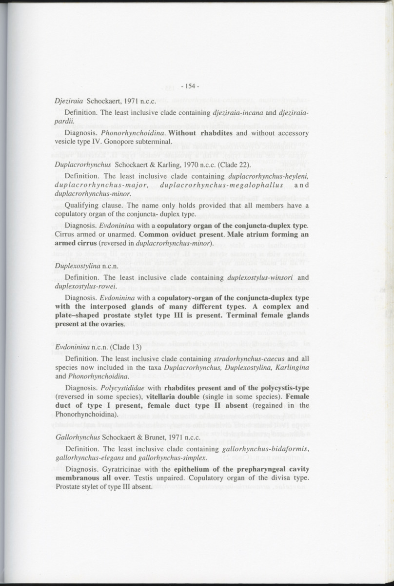 Z-Cladistic analysis of the Polycystididae (Platyhelminthes Kalyptorrhynchia), with application of phylogenetic nomenclature - New Page