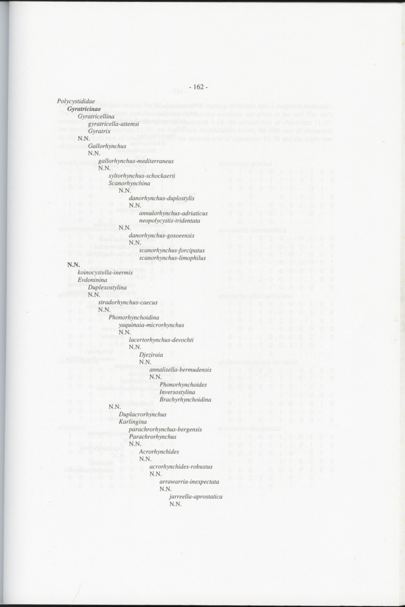 Z-Cladistic analysis of the Polycystididae (Platyhelminthes Kalyptorrhynchia), with application of phylogenetic nomenclature - New Page