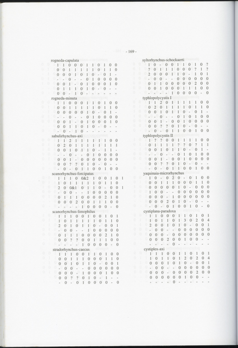 Z-Cladistic analysis of the Polycystididae (Platyhelminthes Kalyptorrhynchia), with application of phylogenetic nomenclature - New Page
