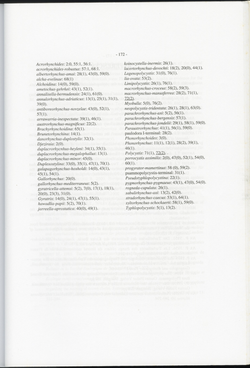 Z-Cladistic analysis of the Polycystididae (Platyhelminthes Kalyptorrhynchia), with application of phylogenetic nomenclature - New Page