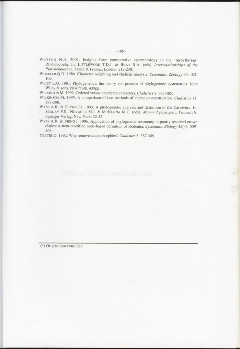 Z-Cladistic analysis of the Polycystididae (Platyhelminthes Kalyptorrhynchia), with application of phylogenetic nomenclature - New Page